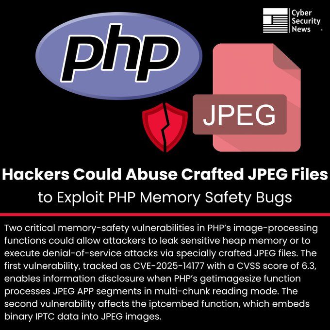 ⚠️ Hackers Podem Abusar de Arquivos JPEG Personalizados para Explorar Falhas de Segurança de Memória no PHP
